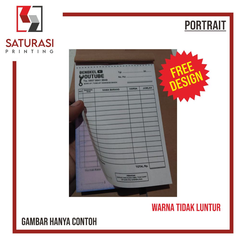 

CETAK NOTA CUSTOM MURAH 2 PLY UKURAN A6 FULL COLOUR