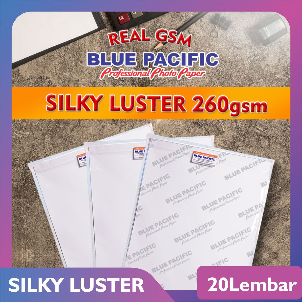 

Blue Pacific Kertas foto Silky Luster Photo Paper A4 260 gsm - isi 20 Lembar