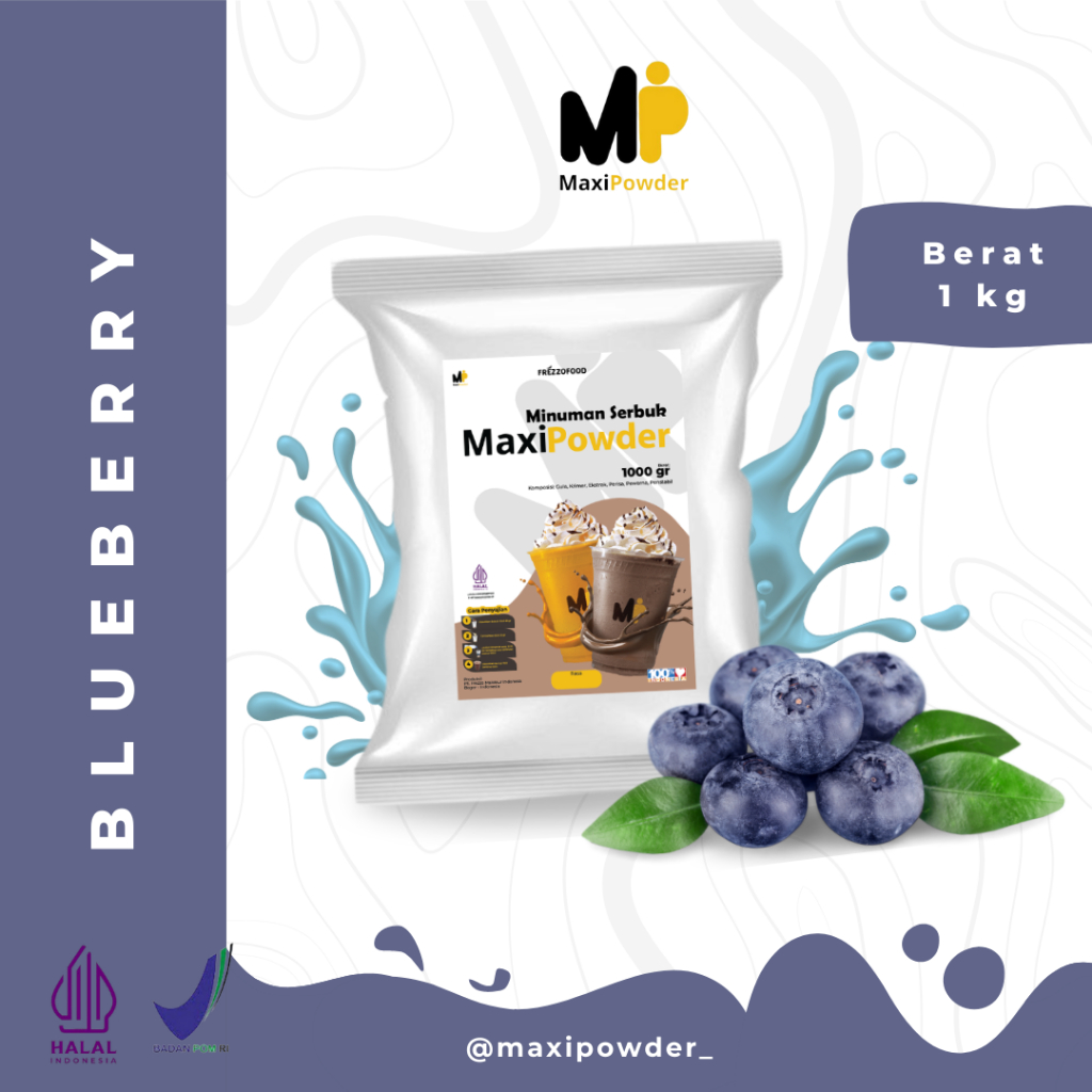 

Bubuk Minuman Rasa Blueberry 1kg / Minuman Kekinian Blueberry Termurah / MaxiPowder