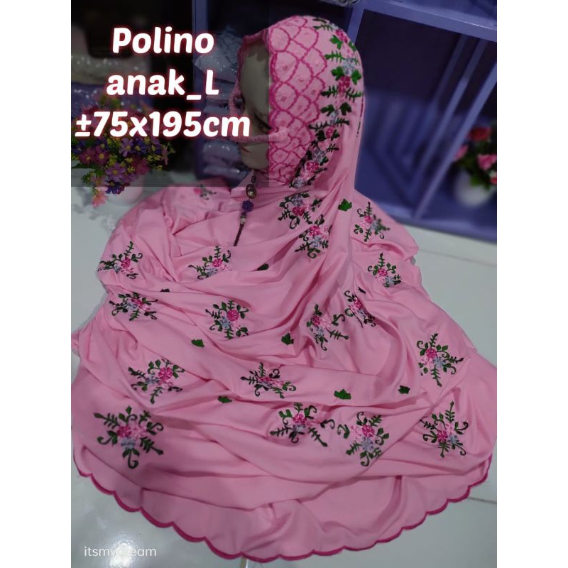 Mukena Anak Terusan ANAK L TANGGUNG katun Polino supersilk warna bordir termurah bisa COD