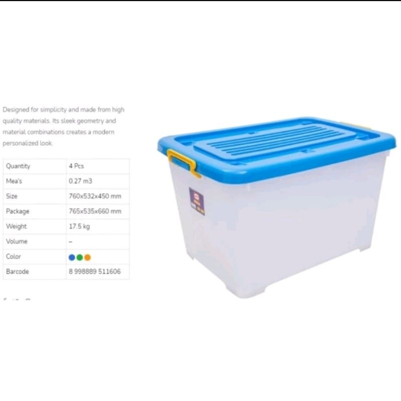 Murah Box container cb 130 shinpo / bok penyimpan barang ukuran bahan tebal besar 130 liter / promo 