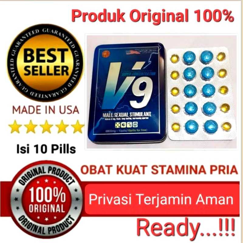 V9 ORIGINAL OBAT PENAMBAH STAMINA PRIA KUAT TAHAN LAMA 100% AMPUH