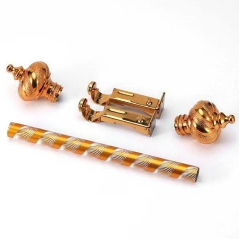 1.1 Tiang gorden /Rollet gorden bulat Ulir Cantik Tebal Kuat Awet /Rel gorden /Hook gantungan gorden