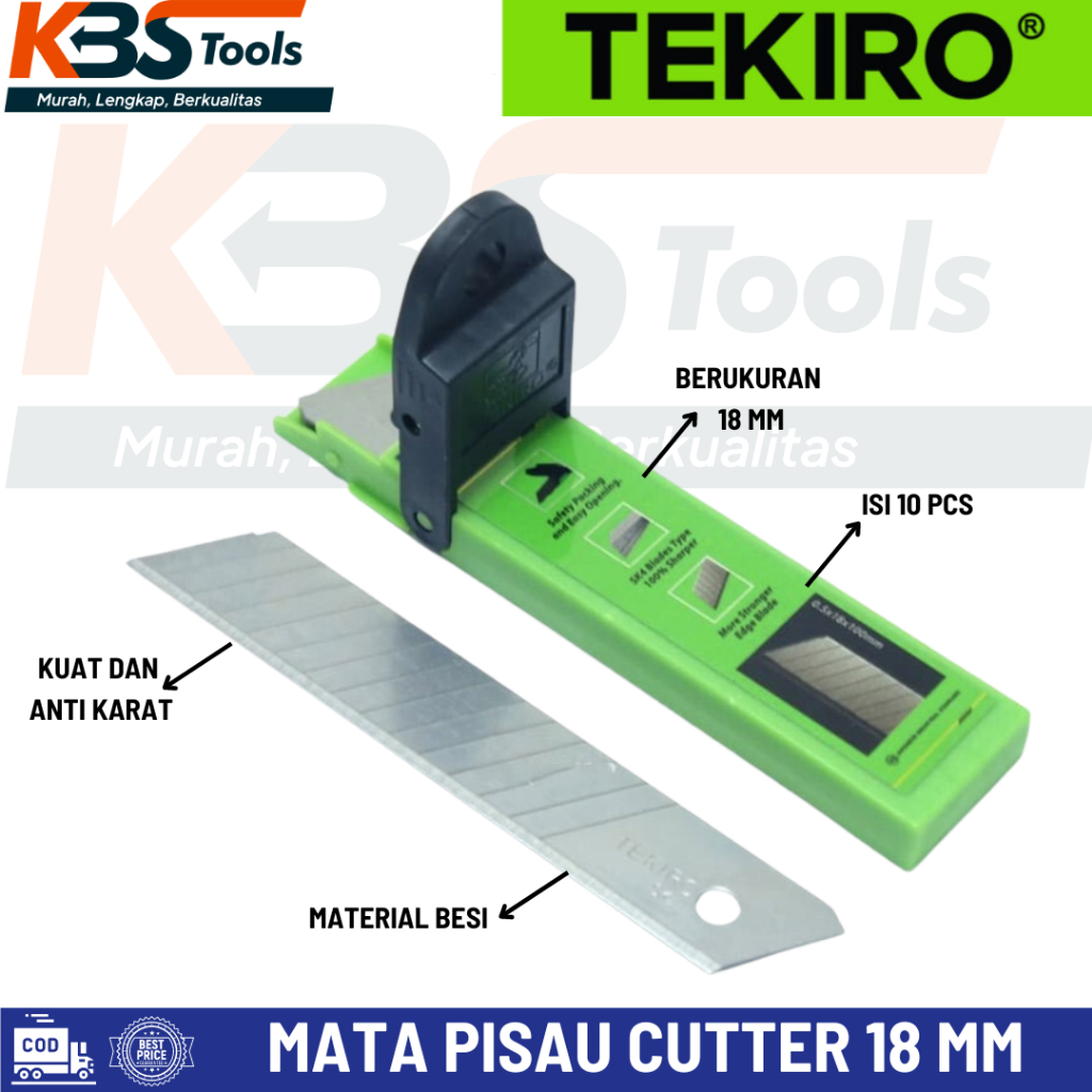 

Refill Isi Mata Pisau Cutter Besar 18mm TEKIRO isi 10 Pcs 18 mm