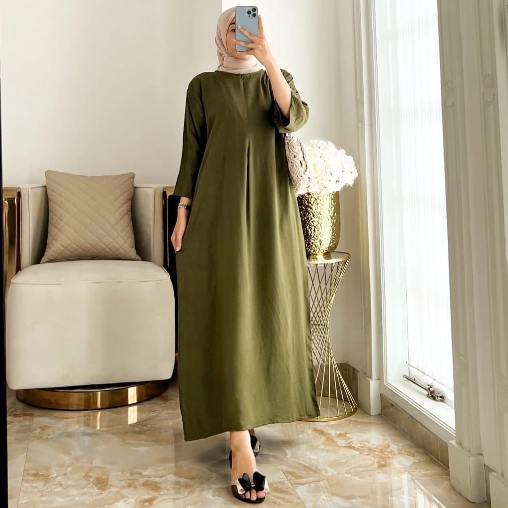 DASTER RAYON TWILL PREMIUM LENGAN 3/4 / DRESS HOMEY WANITA