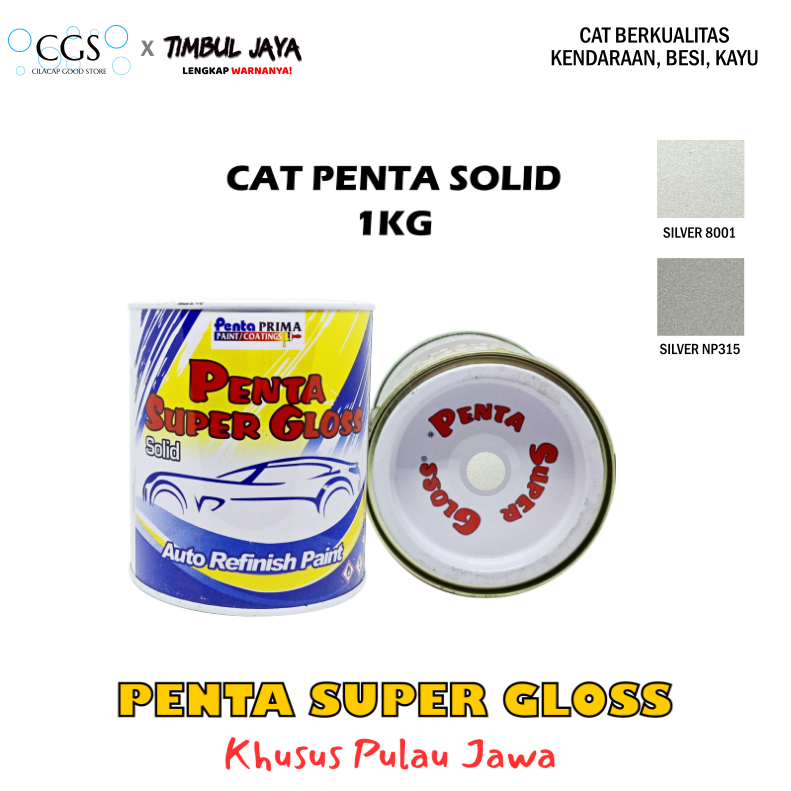 Cat Penta SILVER 8001 1 Kg - cat mobil silver - cat silver mobil - penta super gloss silver - cat si