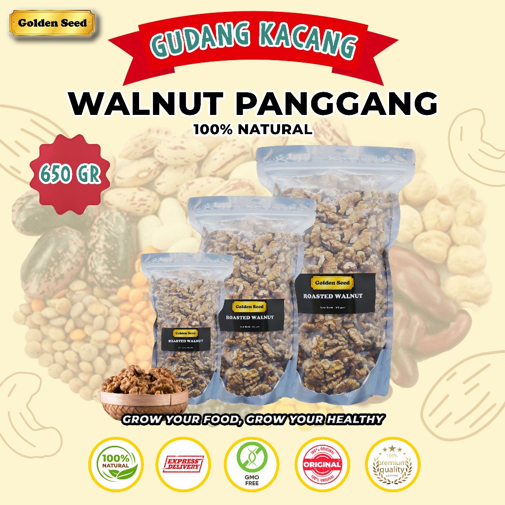 

KACANG WALNUT PANGGANG 650 GRAM PREMIUM - ROASTED WALNUT 650 GR