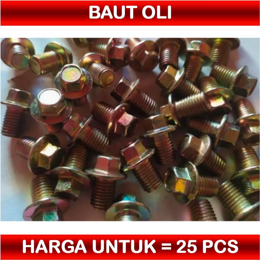(25 Pcs harga grosir) Baut Oli Motor Bebek Honda Ring 17 Supra X, Fit, Supra X 125, Kharisma, Revo 1