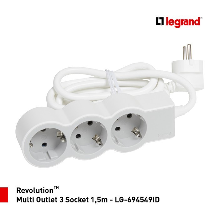 Legrand Revolution Multi Outlet 3 Socket 1,5m - LG-694549ID