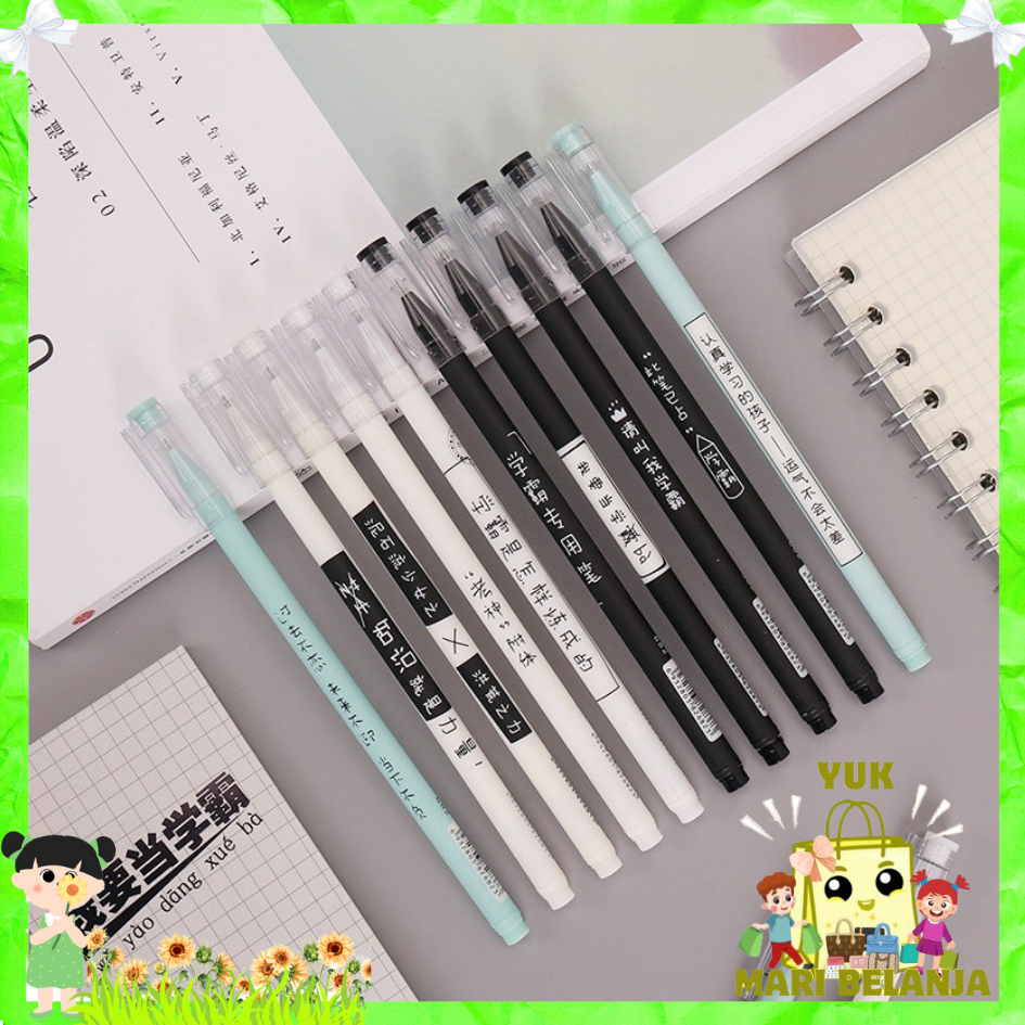 

YMB Pulpen Aksen Japanses Alat Tulis Kerja Pen Tinta Gel Mekanik Ujung Lancip Pena Gel 0.5mm Bolpoin Warna Hitam