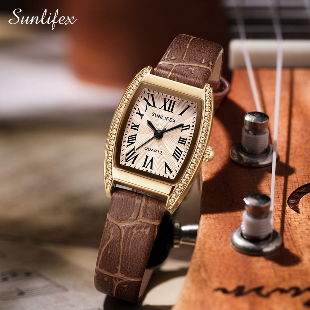 candygurll Sunlifex Jam Tangan nita 6010 Korea ik Tali Kulit Anggun Sai Jam Tangan Cewek