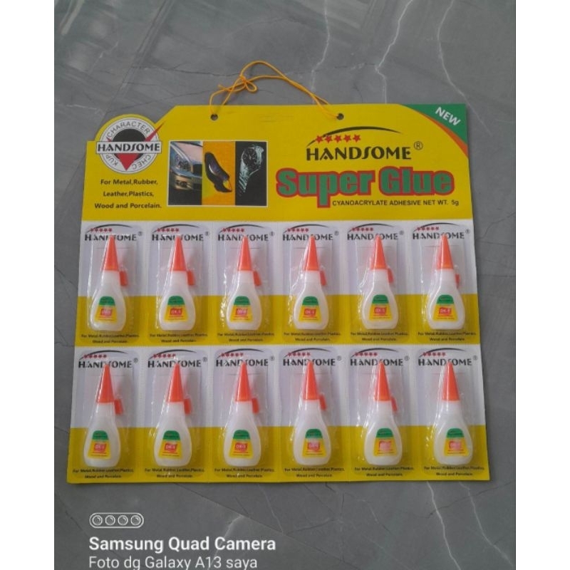 

LEM HANDSOME SUPER GLUE 5 ML HARGA UNTUK 1 RENCENG ISI 12 PCS