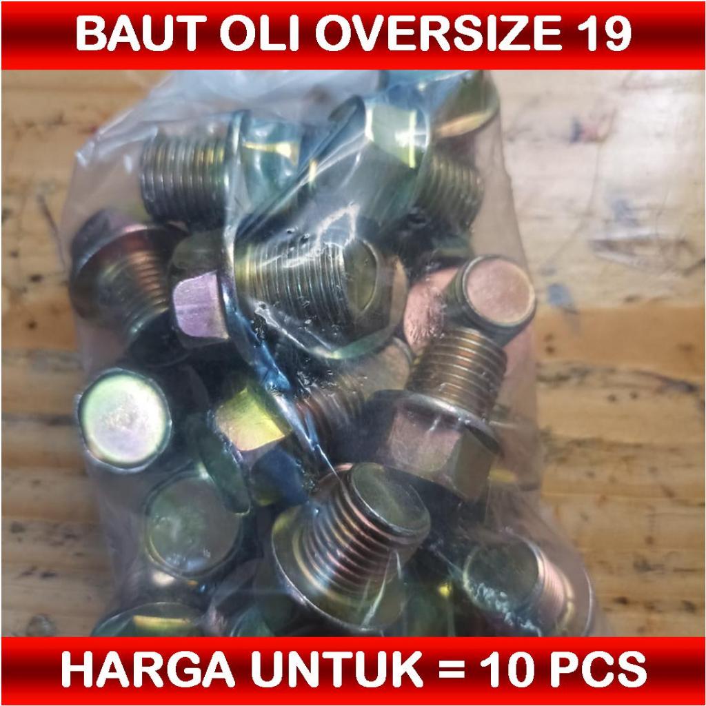 (10 Pcs harga grosir) Baut Oli Motor Bebek Honda Oversize 19 Supra X, Fit, Supra X 125, Kharisma, Re