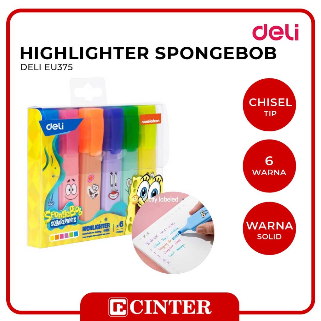 

DELI - HIGHLIGHTER / STABILLO EU375 SET ISI 6 WARNA EDISI SPONGEBOB