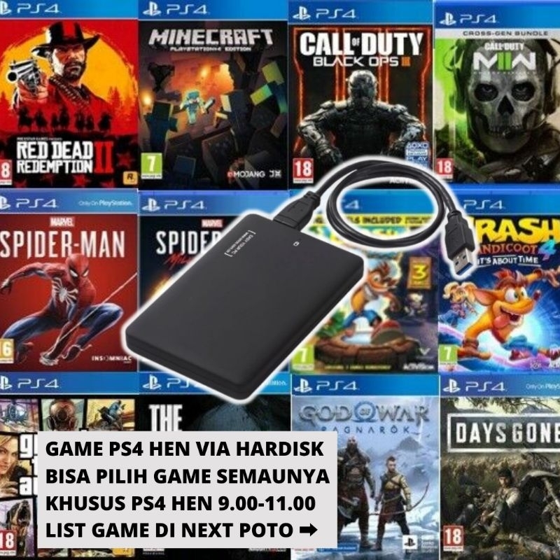 HARDISK GAME PS4 HEN PKG & PNP