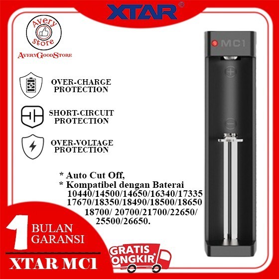 XTAR MC1, CHARGER SINGLE SLOT BATTERY - VARIAN