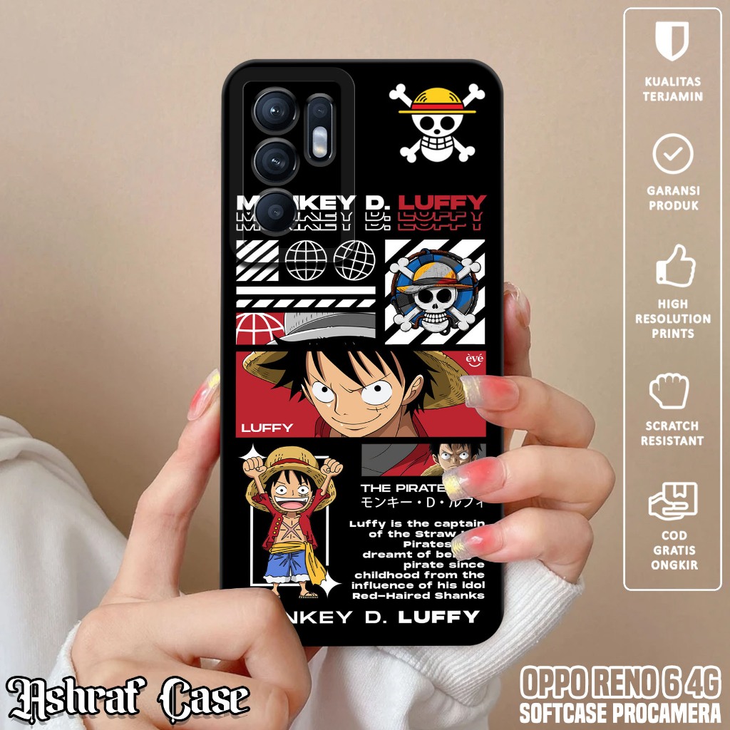 Case Oppo Reno 6 4G - Casing Hp Oppo Reno 6 4G Motif ONE PIECE - Silikon Hp Oppo Reno 6 4G - Softcas