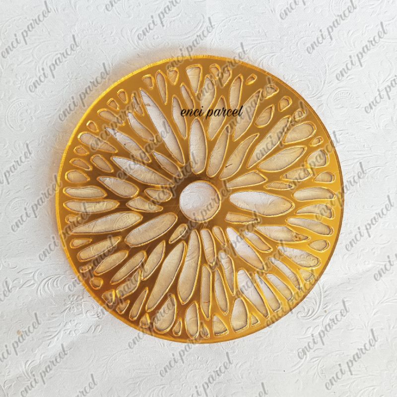 cutting ornamen lingkaran motif dekorasi hiasan resin jam mahar bentuk bulat bundar bahan akrilik go
