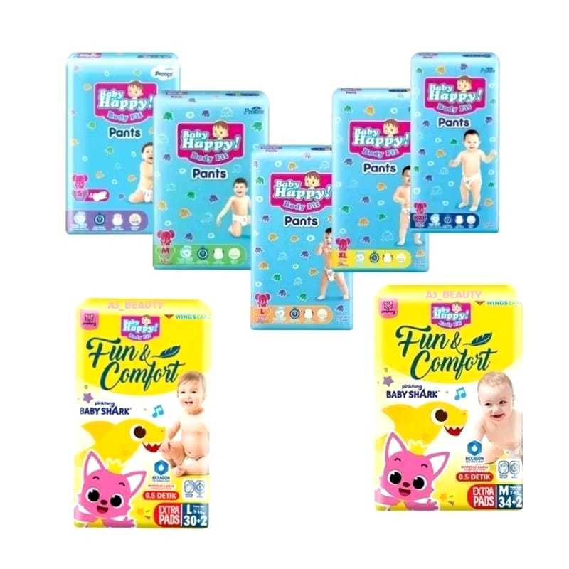 YIPPIE - Pampers Popok Baby Happy PinkFong Pink Fong Baby Shark S40, M32, L28, XL26, XXL24