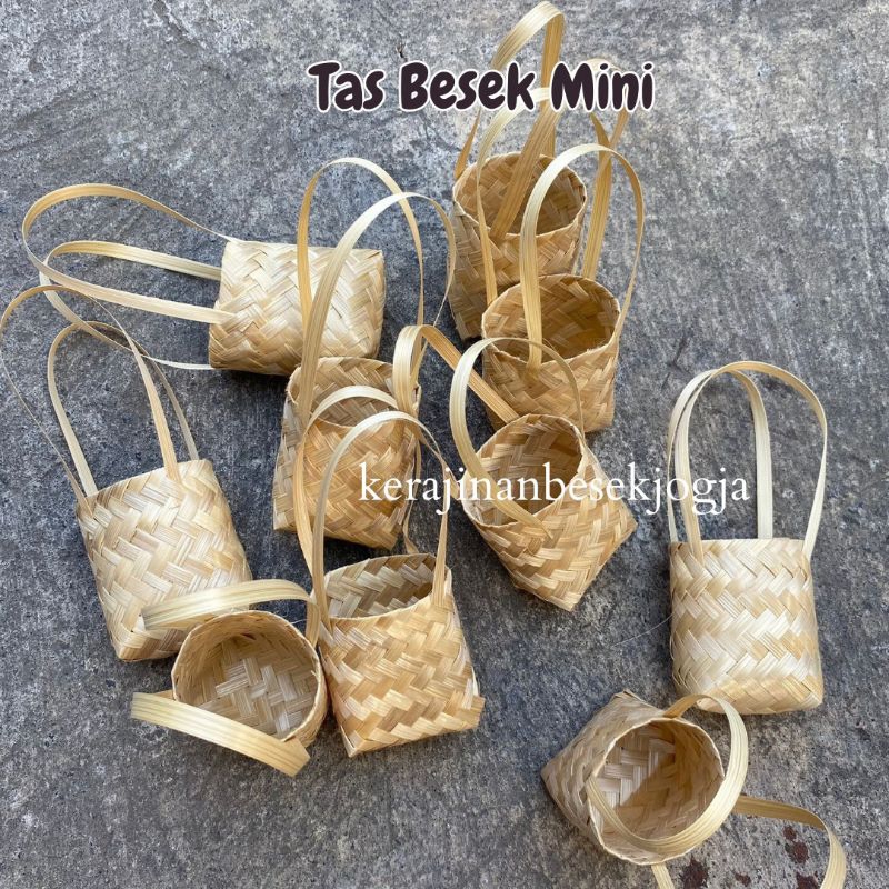 TAS BESEK MINI CANGKING | souvenir jogja souvenir murah tas cangking goodie bag bambu anyaman bambu 