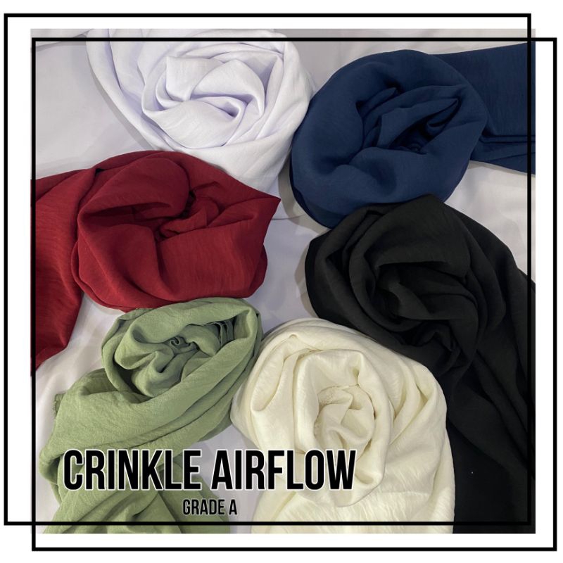 Kain Crinkle Airflow Premium / Crinkle / crinkle polos / kain murah / kain airflow