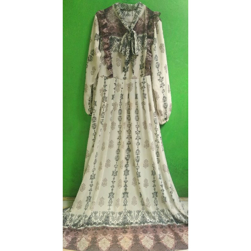 Gamis Ceruty kerah korea