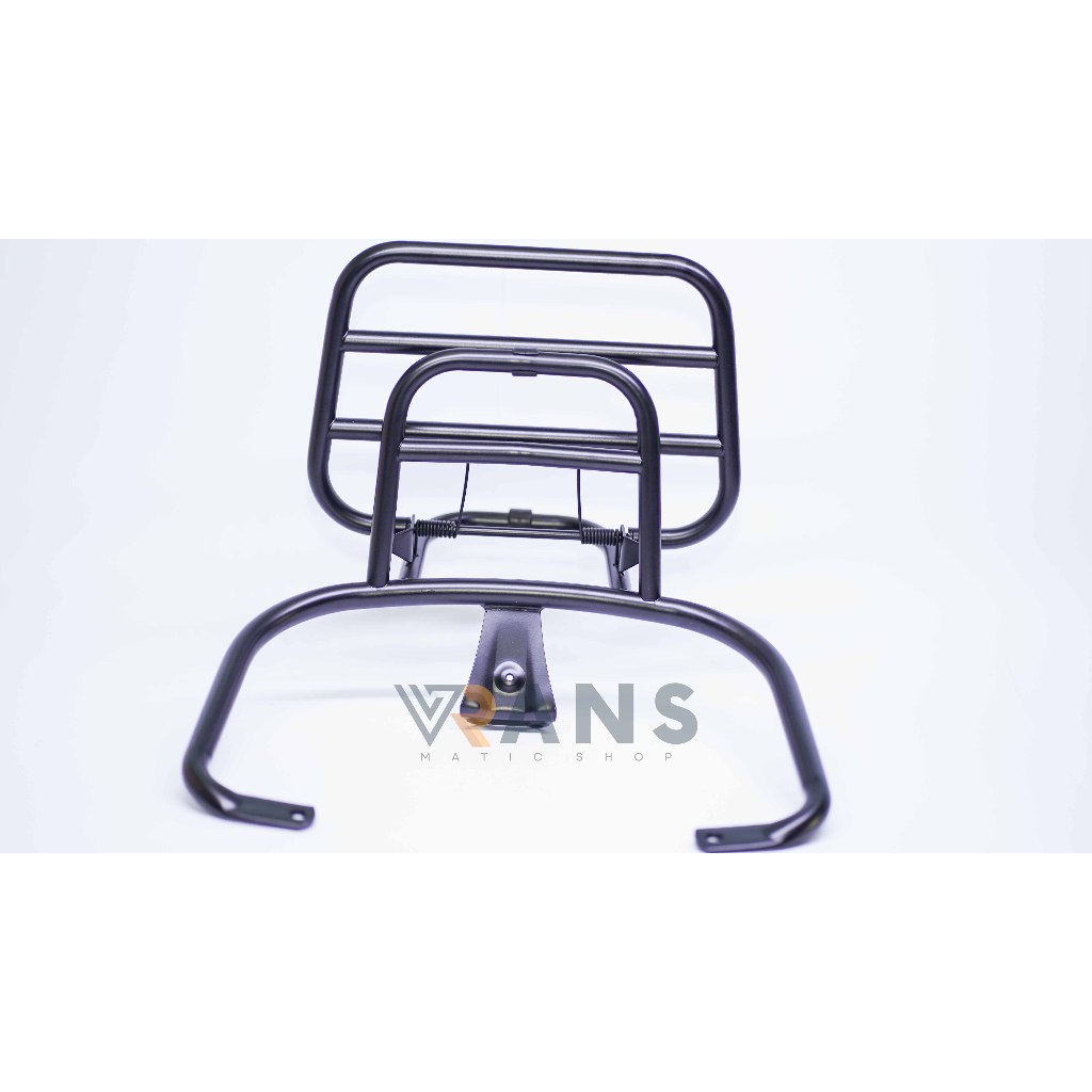 Aksesoris Vespa/ Back Rack Vespa LX/ Rack Belakang Vespa LX/ Sandaran Jok Vespa LX/ Aksesoris Vespa 