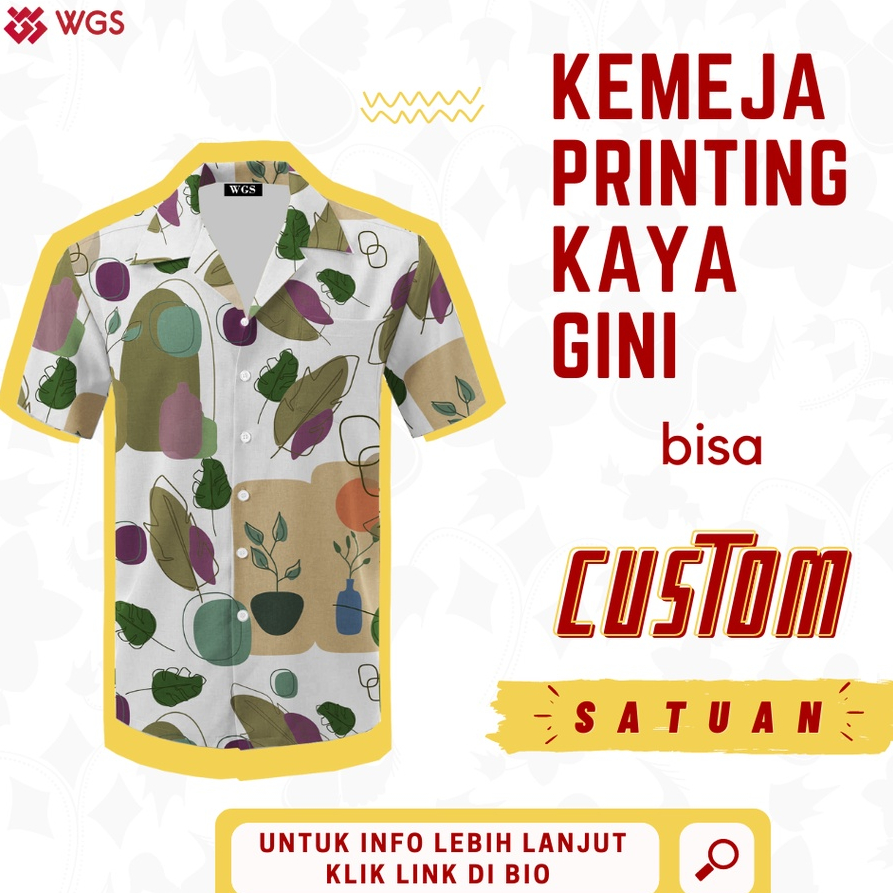 Kemeja Printing Custom - Kemeja Surfing Custom - Bahan Microfiber