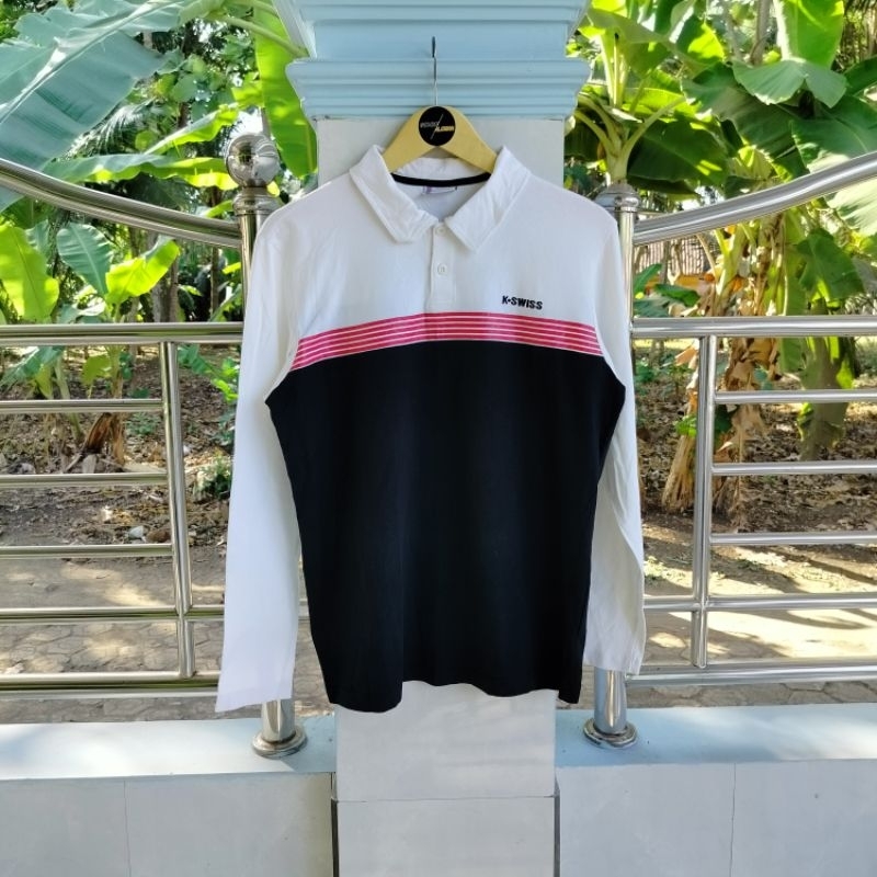 Long Sleeve / Polo Shirt / Rugby Shirt / Vintage / Second / K-SWISS