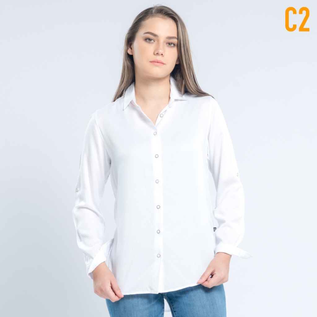 C2 Enrica White Kemeja Casual Wanita
