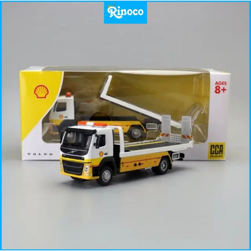 1:50 Diecast volvo trailer truck model mainan