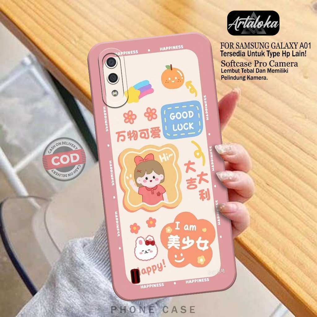 Softcase Hp Samsung Galaxy A01 Fashion Case Kartun Case Samsung Galaxy A01 Silikon TPU Pro Camera Ca