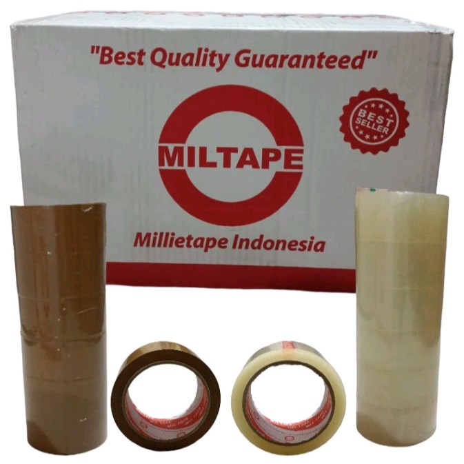 

Lakban bening / Coklat Miltape 45mm x 90yard (2 inch x 90 Yard)