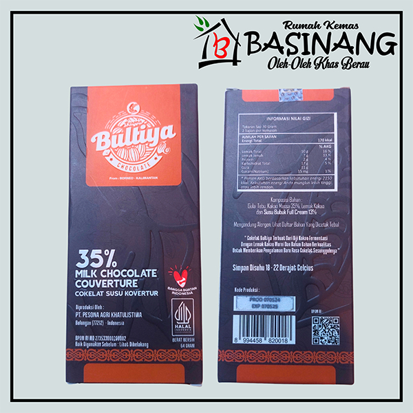 

Cokelat Batang Susu Couverture 35% Bultiya | Oleh - oleh khas berau kalimantan timur