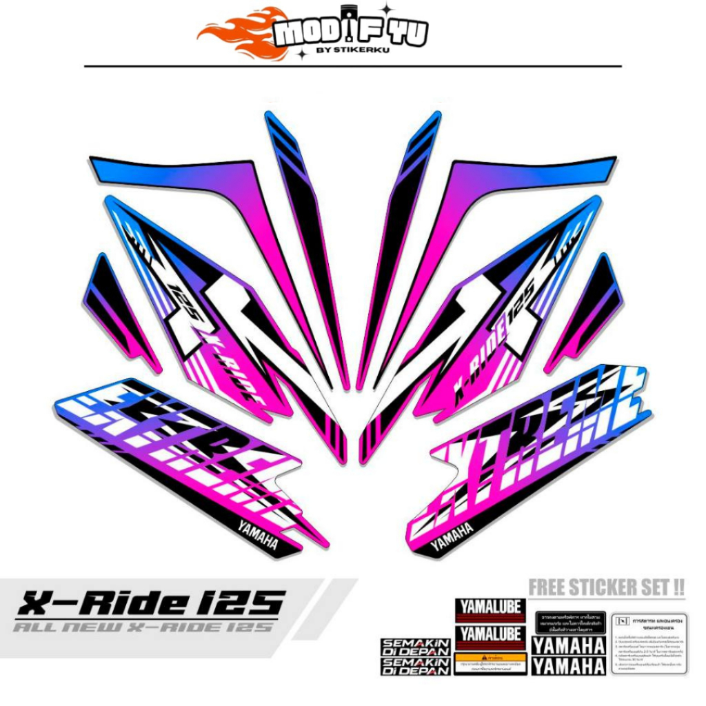 STRIPING X-RIDE NEW MOTIF 07 / STICKER X-RIDE NEW 125 / STIKER XRIDE / ALL NEW X -RIDE 125 RARE / SI