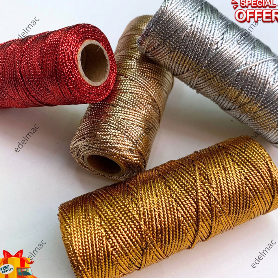 

PAKET MEWAH Tali Emas Gold Silver Bouquet Binding Rope Tag Gift Packaging Wrap Souvenir Aksesoris Hadiah Kado DIY