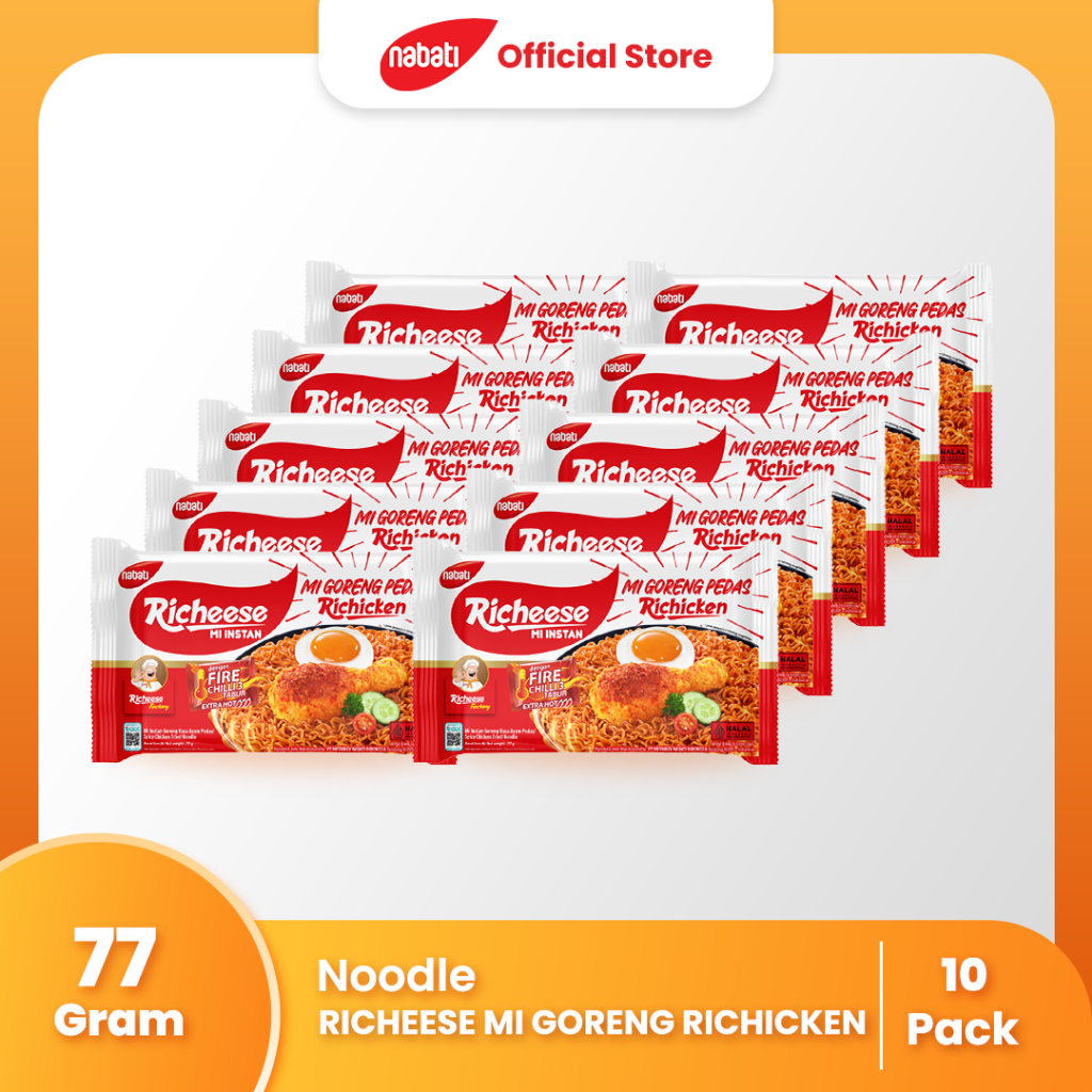

[Bundle Pack Isi 10] Richeese Mi Goreng Richicken 77g Level 3