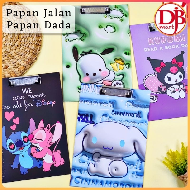 

DJB - Papan Jalan Klip Ujian A4 Motif Sanrio / Clipboard Papan Dada Dokumen