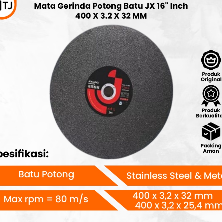 Hemat Mata Gerinda Potong Batu JX 16 Inch 4 X 32 X 32 MM
