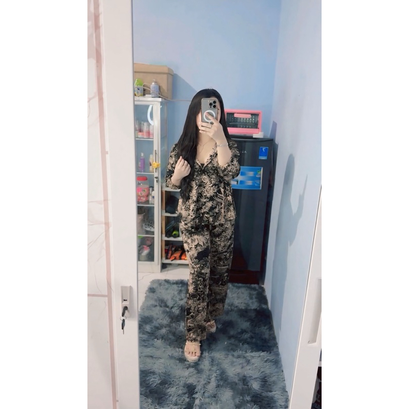 PAKAIAN WANITA ONE SET HIJAB PAKAIAN SETELAN SET WANITA SETCEL PIYAMA HOME WARE