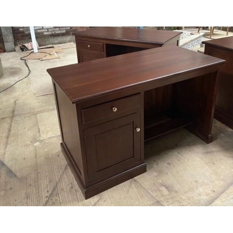 meja setengah biro kayu jati meja kantor minimalis meja kantor kayu jati