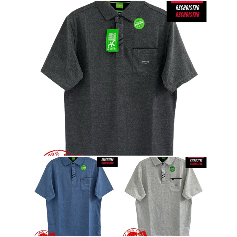Kaos Kerah Fashion Pria HUGO CLASS Original Misty Polos Kancing M-XXL (Kancing Kantong)