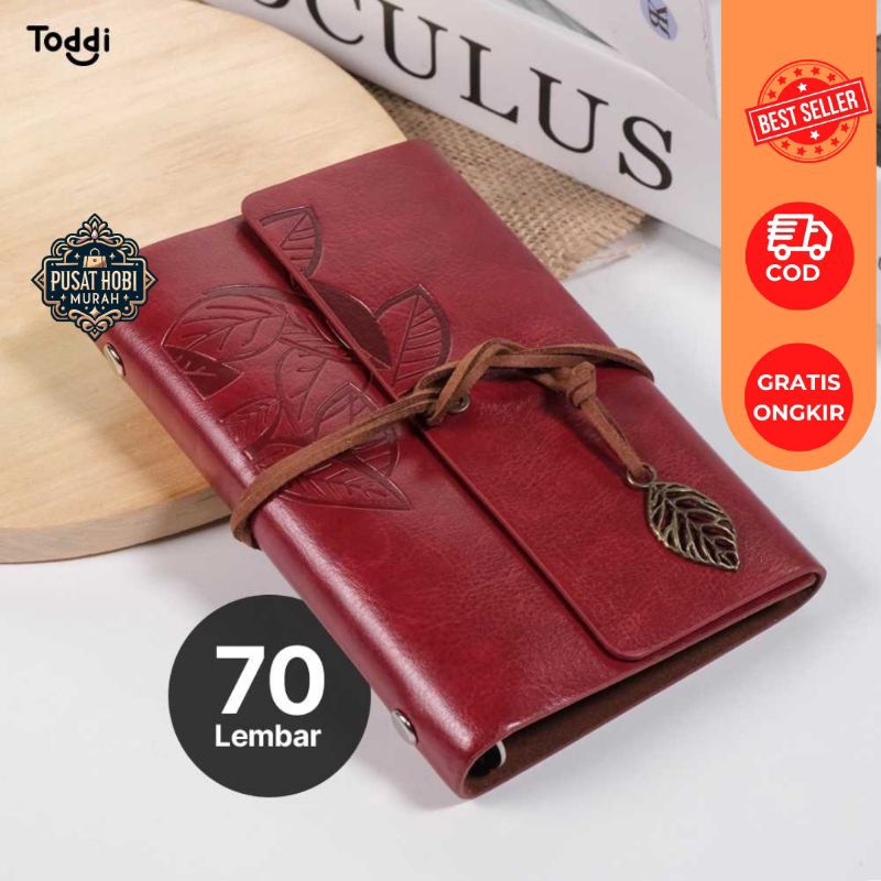 

B7 Buku Catatan Binder Kulit Sintetis Vintage Retro Leaf Kertas Eksklusif dan Stylish Tali Paper