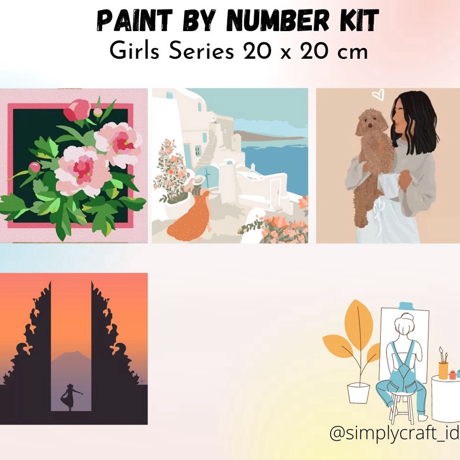 

SERBA SERBI Simply Craft ID Paint By Number 2x2cm Girls Series DIY Painting Kit Mewarnai Lukisan with Wooden Frame Hampers Lebaran Hadiah Ulang Tahun Hadiah Untuk Teman Souvenir