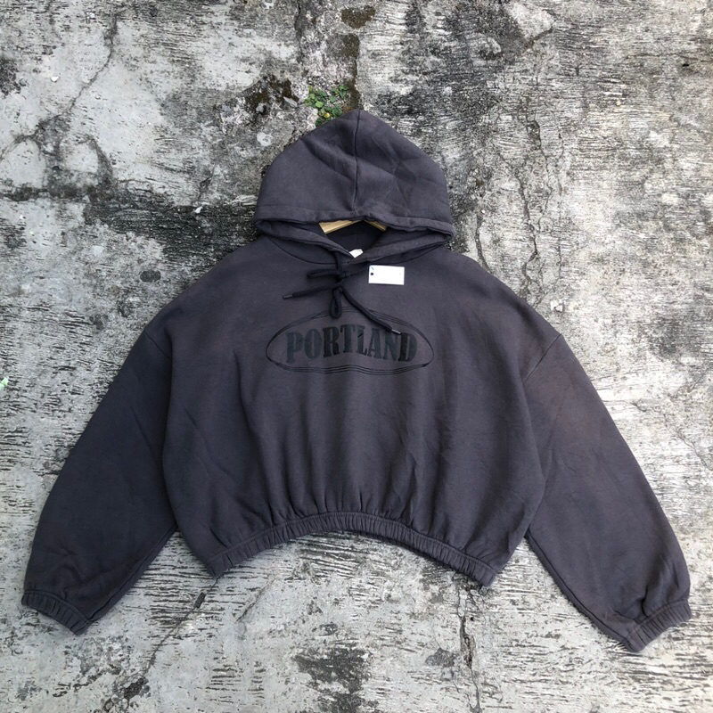 jaket jumper jemper Hoodie crop top lengan balon oversize #htxhd92 original brand asli ori murah