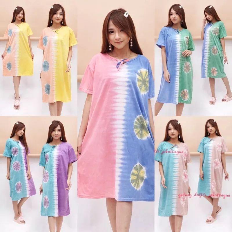 Daster kaos Batik pelangi Murah Daster Kaos wanita perempuan Dewasa