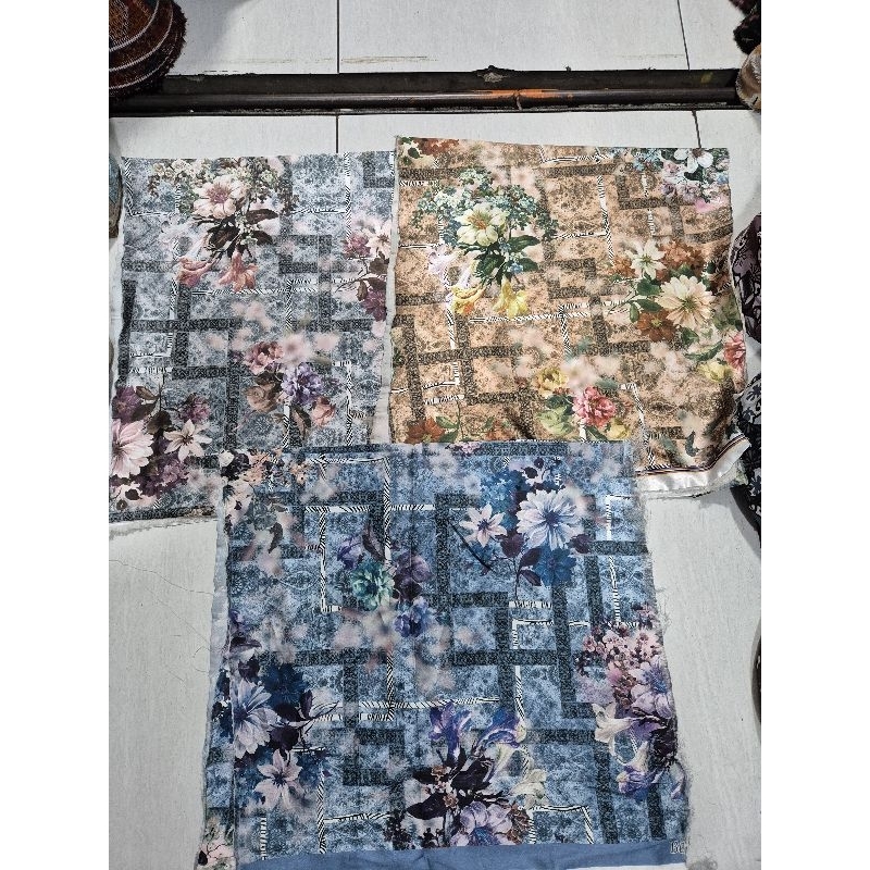 kain armani silk motif - kain bella silk motif bunga abstrak || harga tertera 0,5m