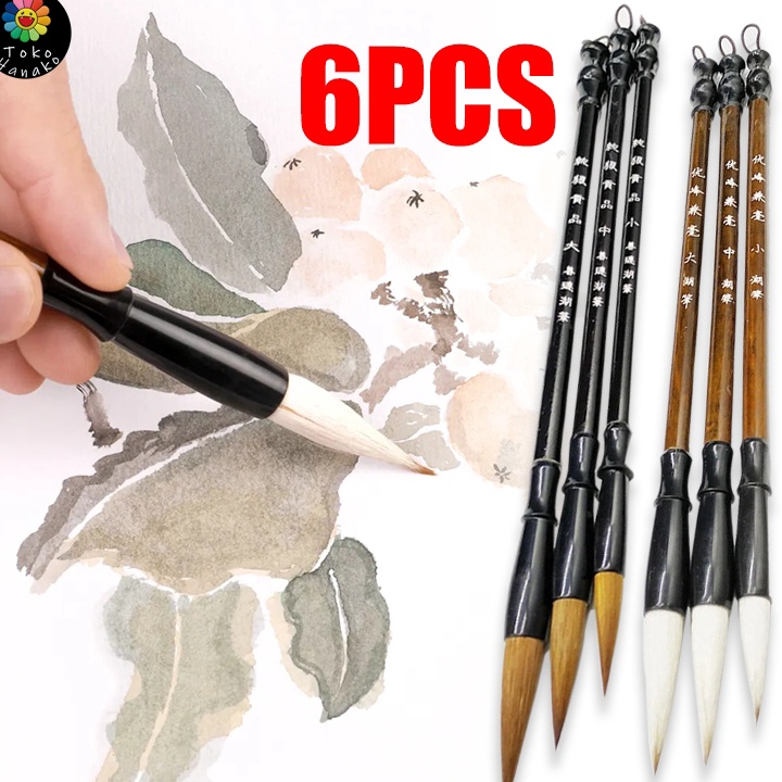 

MANTAP 6 PCS Kuas Tulis Kaligrafi China Maobit Cina BuluKuas Kaligrafi Cina
