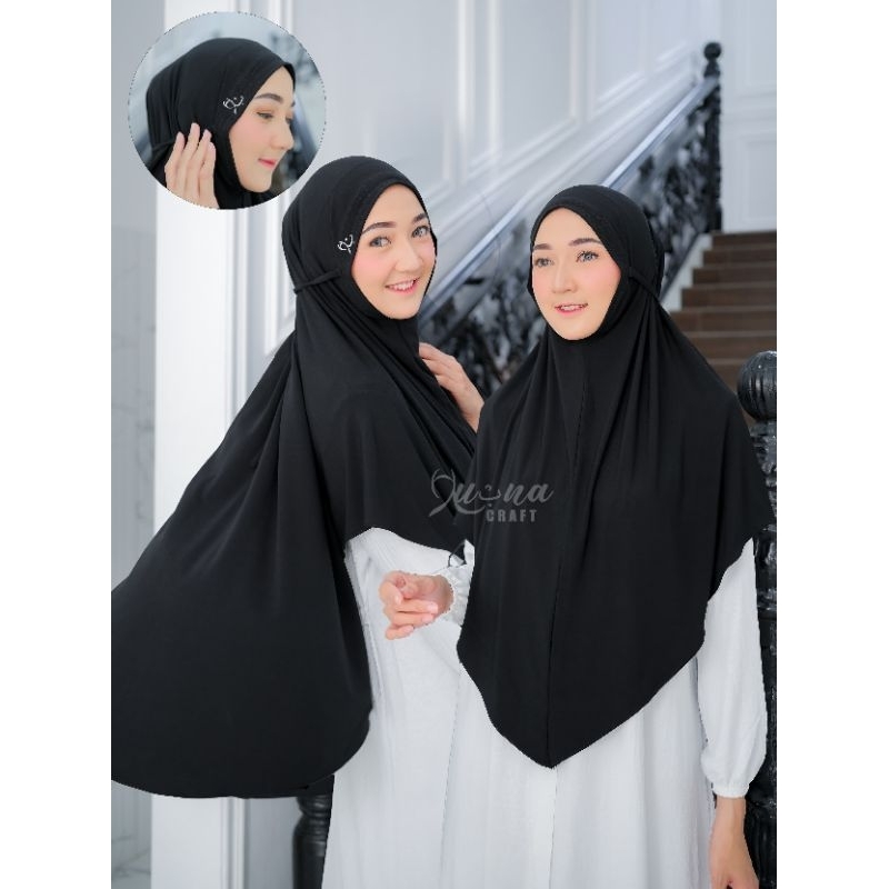 Hijab Jilbab Bergo tali Jahit Size L by Lubna Craft Original