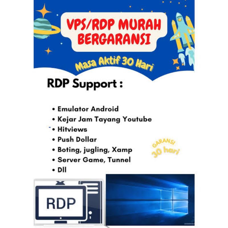RDP WINDOWS BULANAN MURAH SERVER INDONESIA